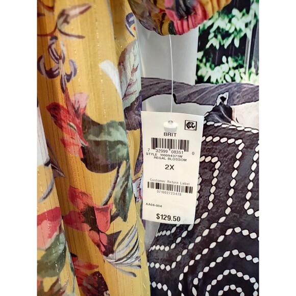 INC Maxi Dress Size 2X Fall Floral Peasant Boho Cottagecore New with Tag - Picture 3 of 12